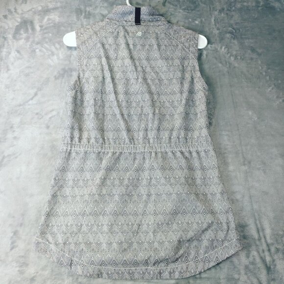 Eddie Bauer Women XS Full Zip Vest Geometric Print Sleeveless Gray Black Outdoor - Picture 11 of 11